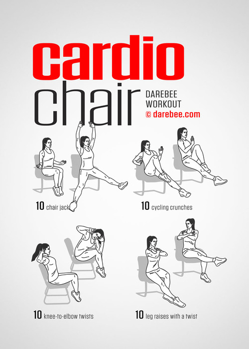 sequenza di esercizi fisici-cardio sedia